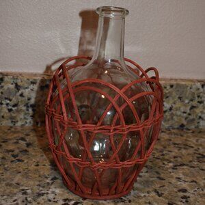 Creative Co-op Red Woven Sleeved Bottle